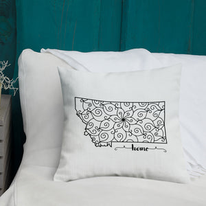 Montana MT State Map Premium Pillow