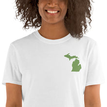 Load image into Gallery viewer, Michigan Unisex T-Shirt - Green Embroidery