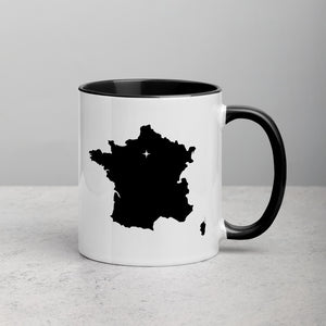 France Map Coffee Mug with Color Inside - 11 oz
