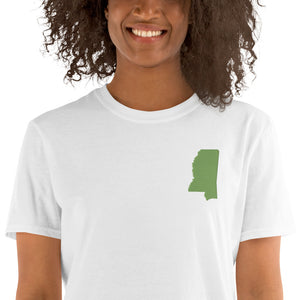 Mississippi Unisex T-Shirt - Green Embroidery