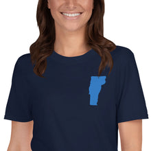 Load image into Gallery viewer, Vermont Unisex T-Shirt - Blue Embroidery