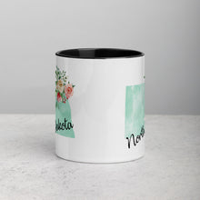 Load image into Gallery viewer, North Dakota ND Map Floral Mug - 11 oz