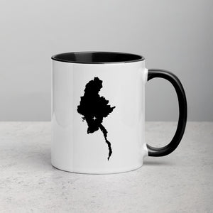 Myanmar Map Coffee Mug with Color Inside - 11 oz