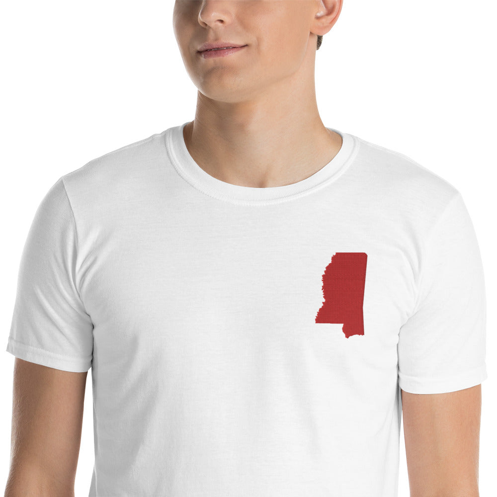 Mississippi Unisex T-Shirt - Red Embroidery