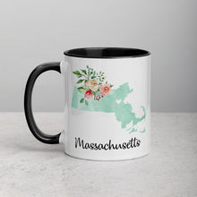 Load image into Gallery viewer, Massachusetts MA Map Floral Mug - 11 oz