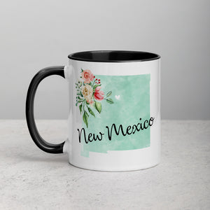 New Mexico NM Map Floral Mug - 11 oz
