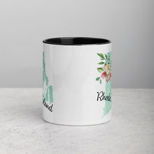 Load image into Gallery viewer, Rhode Island RI Map Floral Mug - 11 oz