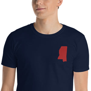 Mississippi Unisex T-Shirt - Red Embroidery