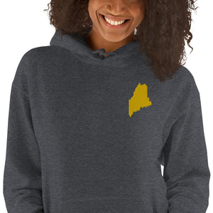 Maine Embroidered Unisex Hoodie - Gold