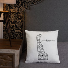 Load image into Gallery viewer, Delaware State Map Premium Pillow - MissionMint