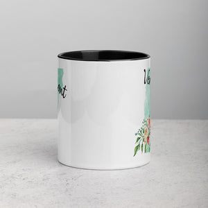 Vermont VT Map Floral Mug - 11 oz