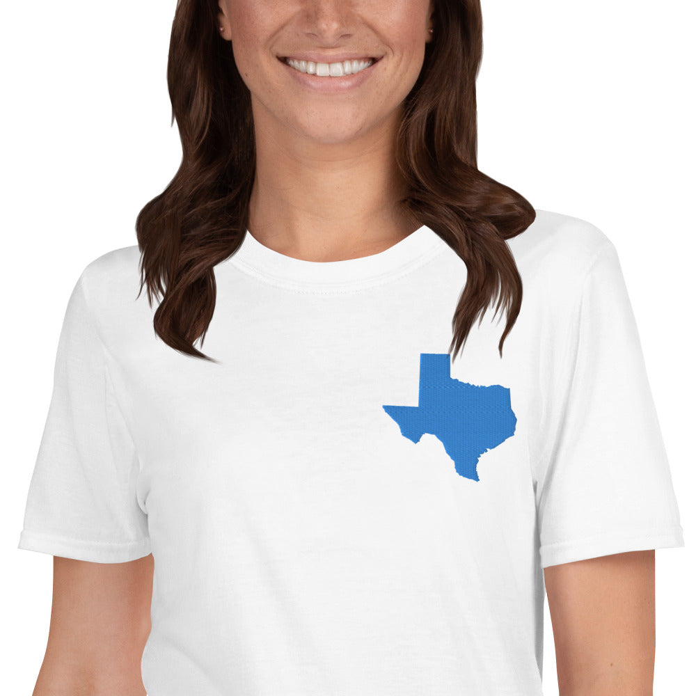 Texas Unisex T-Shirt - Blue Embroidery