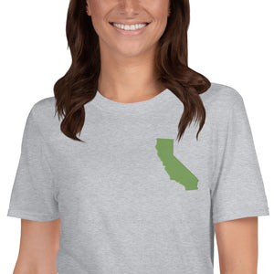 California Unisex T-Shirt - Green Embroidery