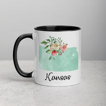 Load image into Gallery viewer, Kansas KS Map Floral Mug - 11 oz