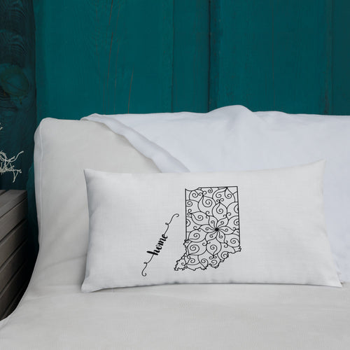 Indiana IN State Map Premium Pillow