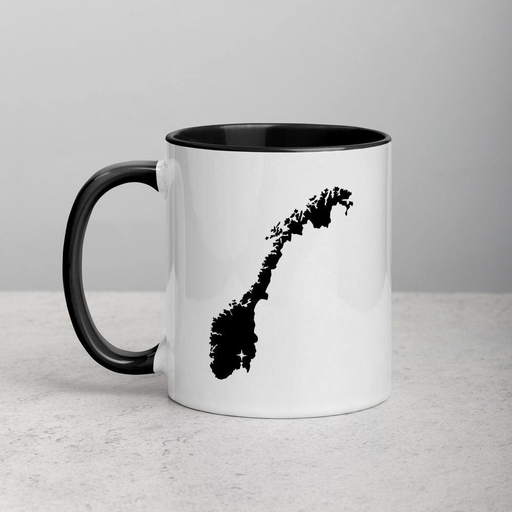 Norway Map Coffee Mug with Color Inside - 11 oz