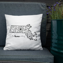 Load image into Gallery viewer, Massachusetts MA State Map Premium Pillow