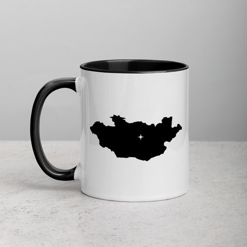 Mongolia Map Mug with Color Inside - 11 oz
