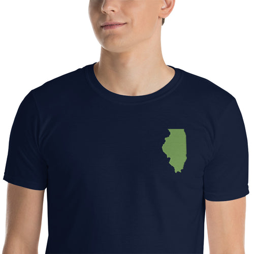 Illinois Unisex T-Shirt - Green Embroidery