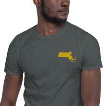Load image into Gallery viewer, Massachusetts Unisex T-Shirt - Gold Embroidery