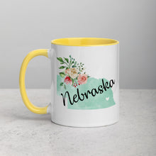 Load image into Gallery viewer, Nebraska NE Map Floral Mug - 11 oz