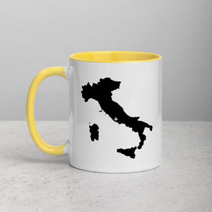 Italy Map Coffee Mug with Color Inside - 11 oz