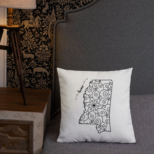 Mississippi MS State Map Premium Pillow