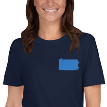 Load image into Gallery viewer, Pennsylvania Unisex T-Shirt - Blue Embroidery