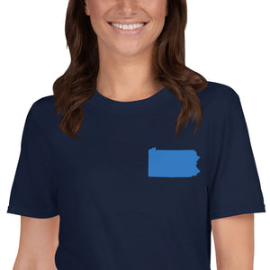 Pennsylvania Unisex T-Shirt - Blue Embroidery