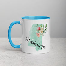 Load image into Gallery viewer, Mississippi MS Map Floral Mug - 11 oz