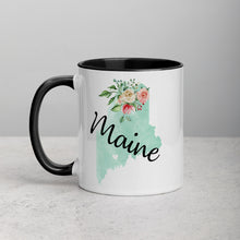 Load image into Gallery viewer, Maine ME Map Floral Mug - 11 oz