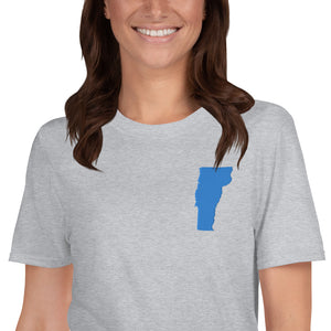 Vermont Unisex T-Shirt - Blue Embroidery