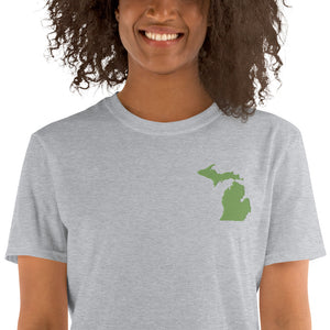 Michigan Unisex T-Shirt - Green Embroidery
