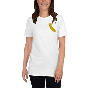 California Unisex T-Shirt - Gold Embroidery