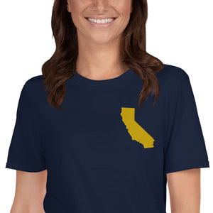 California Unisex T-Shirt - Gold Embroidery