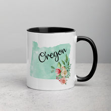 Load image into Gallery viewer, Oregon OR Map Floral Mug - 11 oz