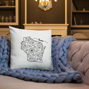 Wisconsin WI State Map Premium Pillow