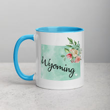 Load image into Gallery viewer, Wyoming WY Map Floral Mug - 11 oz