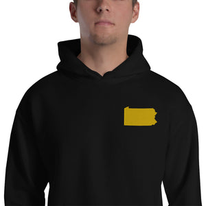 Pennsylvania Embroidered Unisex Hoodie - Gold