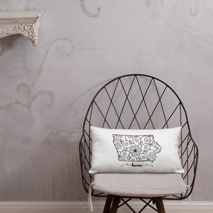 Iowa IA State Map Premium Pillow