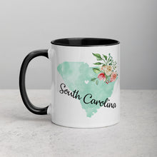 Load image into Gallery viewer, South Carolina SC Map Floral Mug - 11 oz
