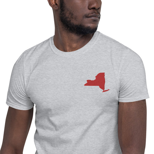 New York Unisex T-Shirt - Red Embroidery