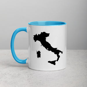 Italy Map Coffee Mug with Color Inside - 11 oz