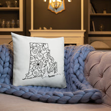 Load image into Gallery viewer, Rhode Island RI State Map Premium Pillow