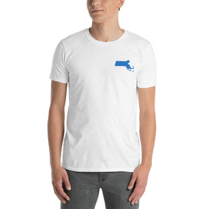 Massachusetts Unisex T-Shirt - Blue Embroidery