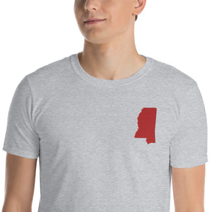 Mississippi Unisex T-Shirt - Red Embroidery