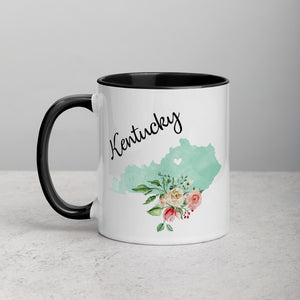 Kentucky KY Map Floral Mug - 11 oz