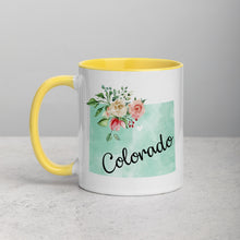 Load image into Gallery viewer, Colorado CO Map Floral Mug - 11 oz
