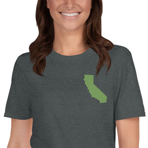 California Unisex T-Shirt - Green Embroidery