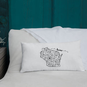Wisconsin WI State Map Premium Pillow
